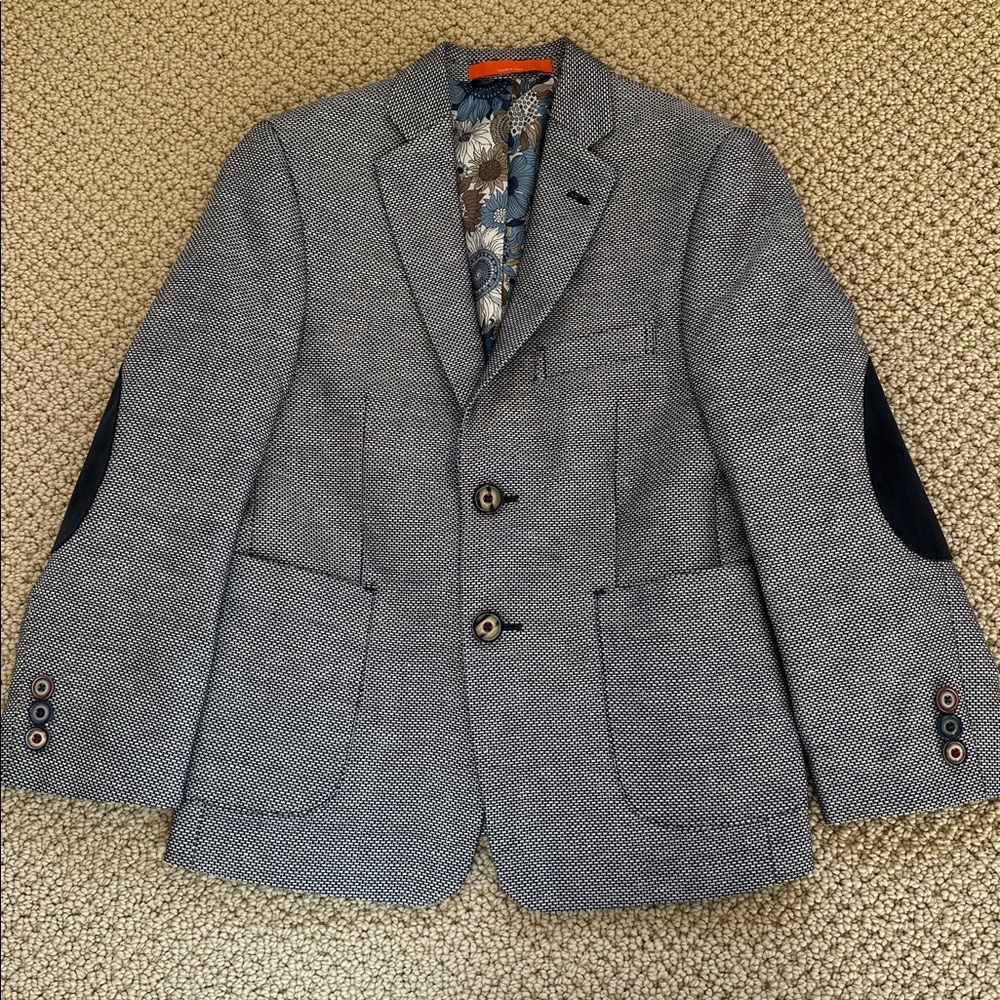 Tallia (Nordstrom) Boy’s 8R Navy Linen/Cotton Blend Blazer Sport Coat-…